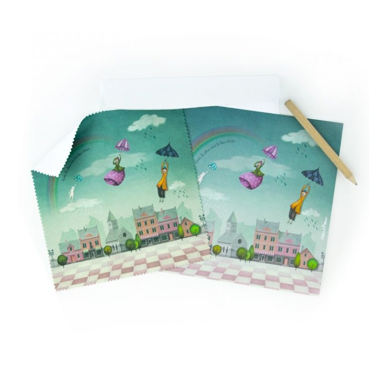 CARTE ET MICROFIBRE ILLUSTREE PLUIE