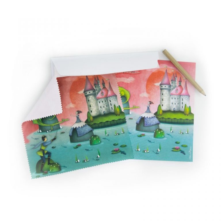 CARTE ET MICROFIBRE ILLUSTREE PRINCESSE