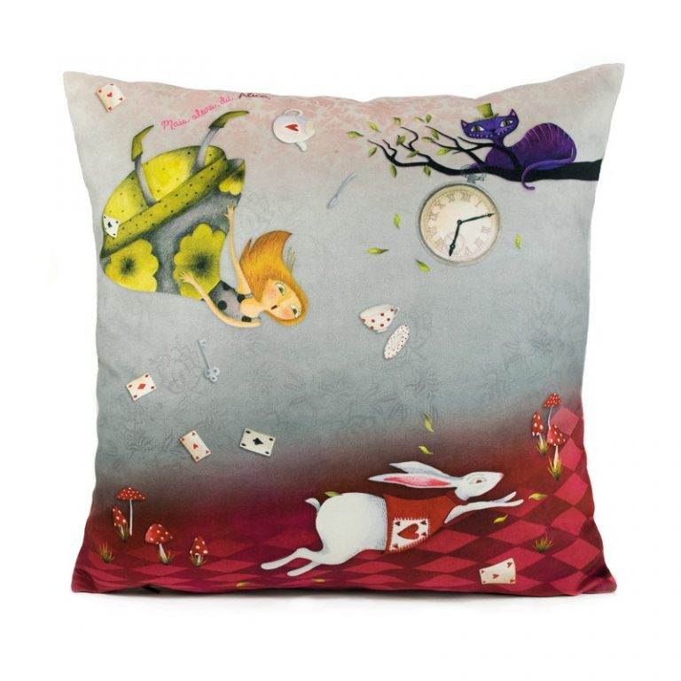 Coussin Alice aux pays des merveilles 40x40cm