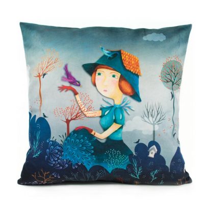 COUSSIN DAM'OISEAUX BLEU