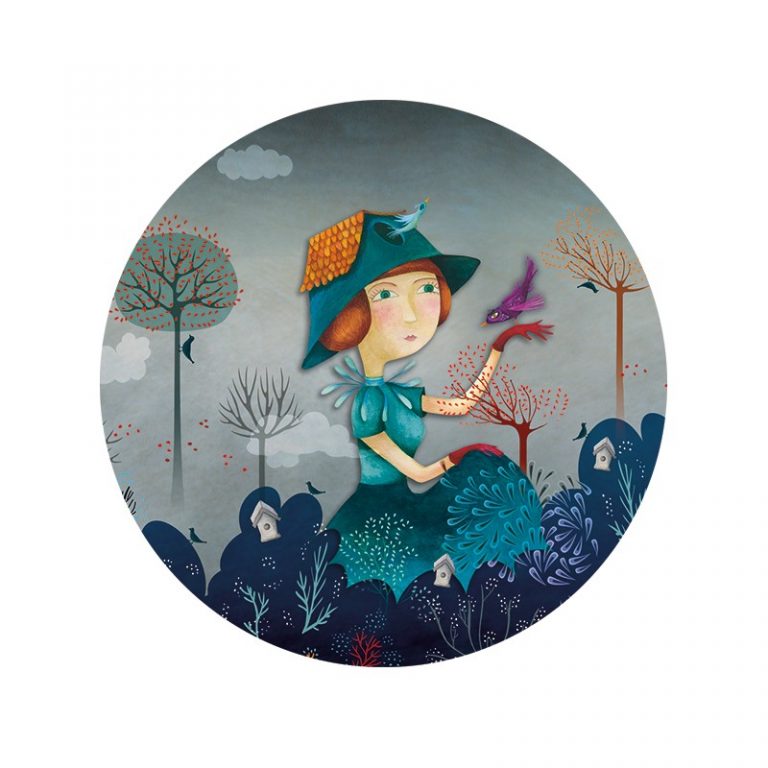 MIROIR DE POCHE DAM'OISEAUX BLEU