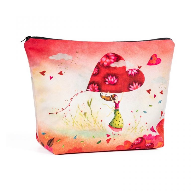 Trousse de toilette cœur fabriquée en France