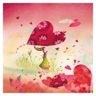 CARTE ET MICROFIBRE ILLUSTREE COEUR