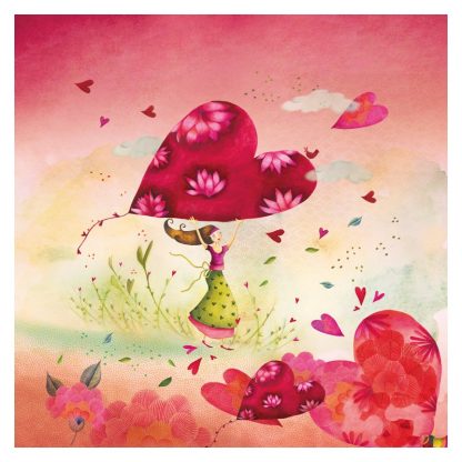 CARTE ET MICROFIBRE ILLUSTREE COEUR
