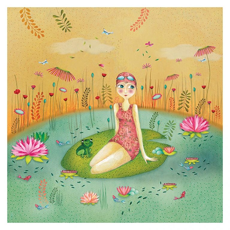 CARTE ET MICROFIBRE ILLUSTREE NENUPHARE