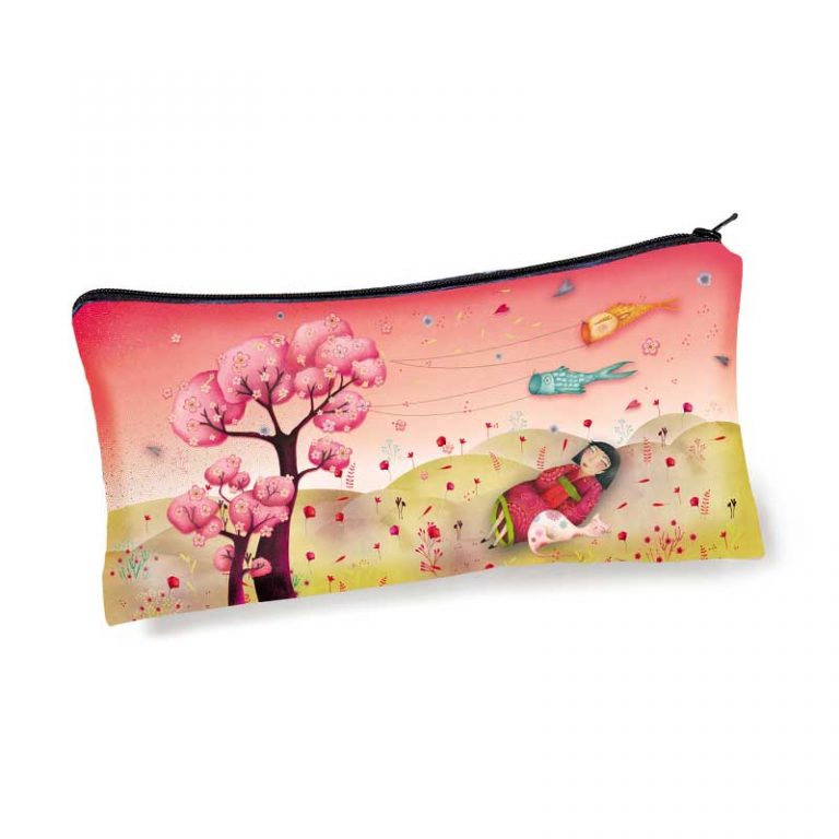 Trousse d'écolière fleurs du printemps fabriquée en France