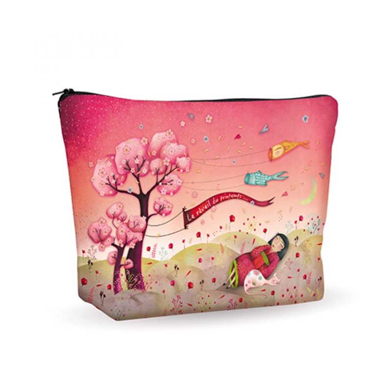 Trousse de toilette fleurs du printemps fabriquée en France