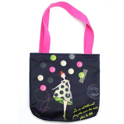 Kit à coudre cabas illustré Girly Black