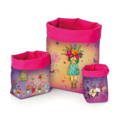 Trio corbeilles Fleur mon amour