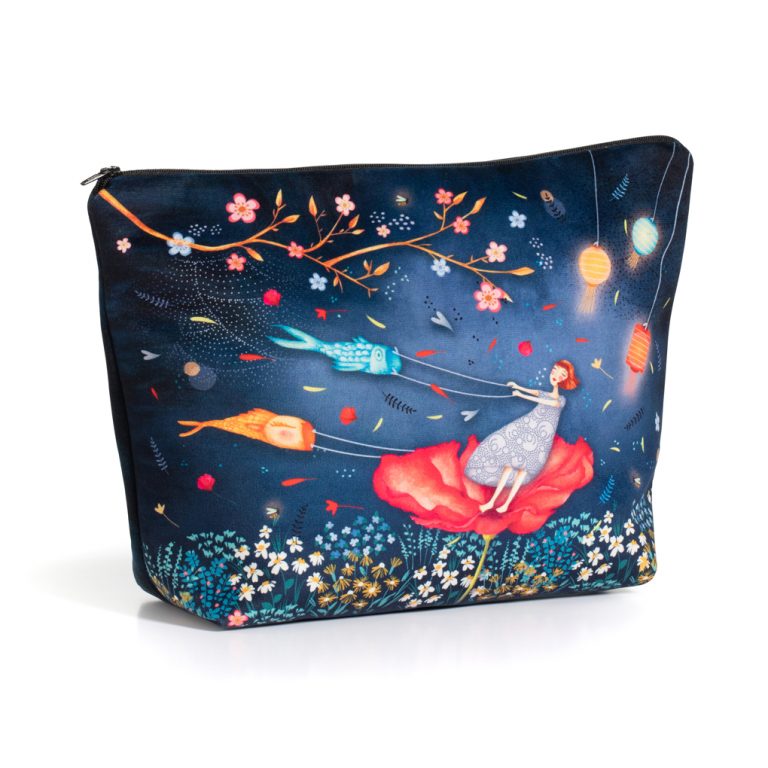 Trousse de toilette motifs japonais fabriquée en France