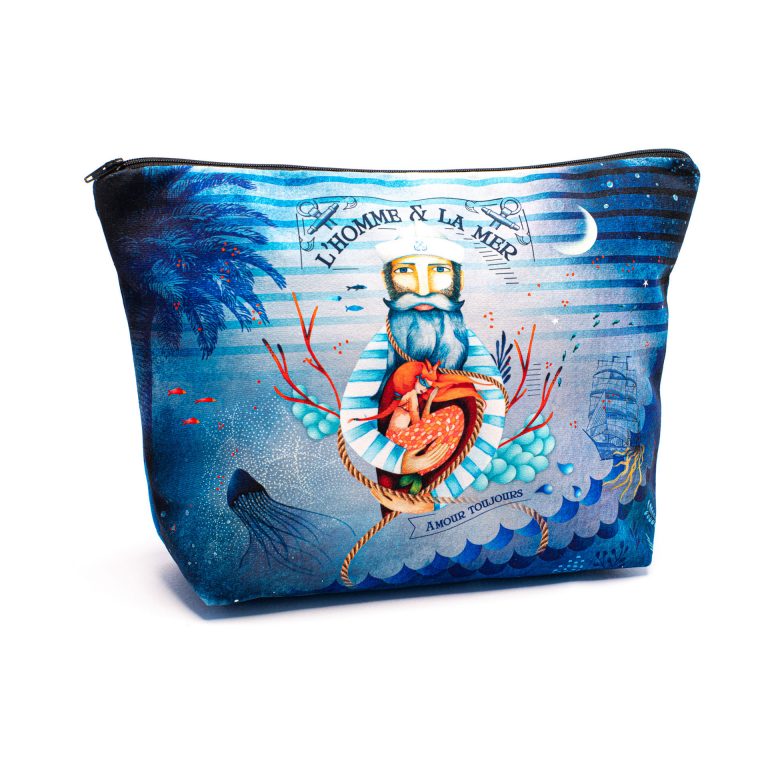 Trousse de toilette imprimé marin fabriquée en France