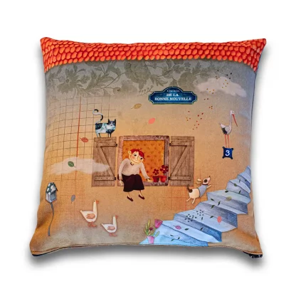 Kit à coudre coussin illustré Facteur – Image 2