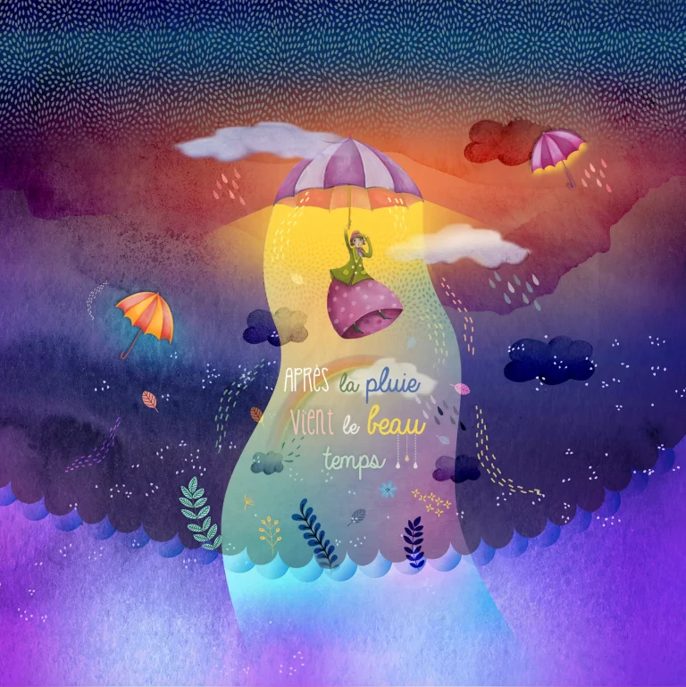 Carte et microfibre Après la pluie